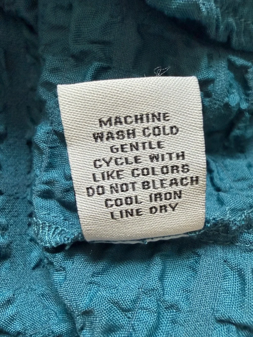 Habitat teal puckered button up top sz L - Picture 5 of 6